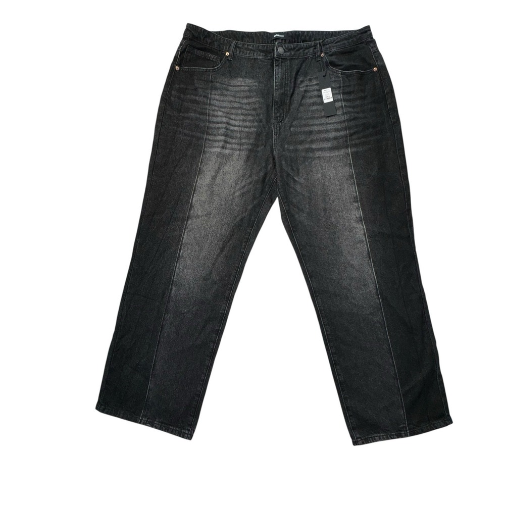 Nova Men Men's Denim Jeans Black Wash Baggy Faux Fit Size 42 NWT